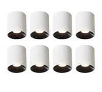 ZMH LED Plafonnier 8ER apparent 7W Spot de plafond Blanc chaud Spot apparent Blanc Spot rond de plafond Petit pour cuisine Salon Salle à manger