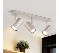 ZMH LED Plafonnier à 3 flammes Spot de plafond GU10 Plafonnier couloir 330° Orientable Moderne Spot de plafond nickel intérieur pour chambre à coucher salon cuisine couloir