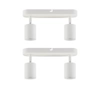 ZMH LED Plafonnier Blanc 2 flammes Plafonnier 2ER Spots de plafond Moderne GU10 Métal Pivotant 330° pour salon chambre couloir