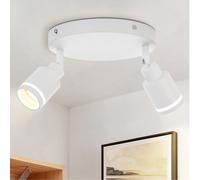 ZMH LED Plafonnier blanc 2 flammes Plafonnier GU10 orientable Spot rond pour spot mural salon chambre,sans ampoules