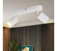 ZMH LED Plafonnier Blanc 2 flammes Plafonnier Moderne GU10 Métal Spots de plafond Orientable 330° pour salon chambre couloir