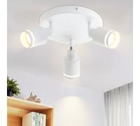 ZMH LED Plafonnier blanc 3 flammes Plafonnier GU10 orientable Spot rond pour spot mural salon chambre,sans ampoules