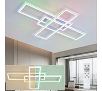 ZMH LED Plafonnier Blanc Plafonnier Lampe à intensité variable avec télécommande RGB Changement de couleur 50W pour chambre à coucher salon cuisine couloir
