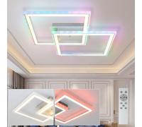 ZMH LED Plafonnier Blanc Plafonnier Lampe à intensité variable avec télécommande RGB Changement de couleur 40W pour chambre à coucher salon cuisine couloir