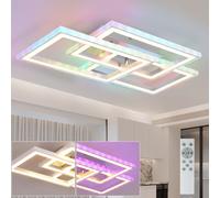 ZMH LED Plafonnier Blanc Plafonnier Lampe à intensité variable avec télécommande RGB Changement de couleur 45W pour chambre à coucher salon cuisine couloir