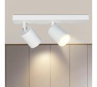 ZMH LED plafonnier blanc plafonnier: plafonnier GU10 projecteurs 2 flammes 350° projecteur de plafond rotatif lampe de couloir moderne projecteur mural industriel