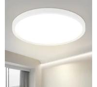 ZMH LED Plafonnier Blanc Plat Plafonnier 24W 30CM Rond Chambre Plafonnier Salle de Bains Plafond IP44 4000K pour Salle de Bains Cuisine Couloir