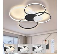 ZMH LED Plafonnier Dimmable avec télécommande Plafonnier Moderne 94CM Métal Acrylique 72W Ring éclairage pour salon chambre bureau hôtel cuisine