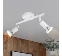 ZMH LED Plafonnier GU10 Blanc Lampe de plafond 2 flammes Spots de plafond Moderne Spot de plafond pour lampe de salon Chambre à coucher Salle de bains Cuisine Couloir