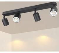 ZMH LED Plafonnier noir 4 flammes Plafonnier Moderne GU10 Métal Spots de plafond Orientable 330° pour salon chambre couloir