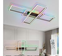ZMH LED plafonnier noir lampe de plafond lampe à intensité variable avec télécommande RGB changement de couleur 50W pour chambre à coucher salon cuisine couloir