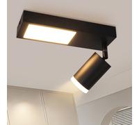 ZMH LED Plafonnier noir Plafonnier - Spot de plafond 3000k 10W GU10 Lampe de couloir Moderne Applique murale intérieure pour cuisine chambre couloir