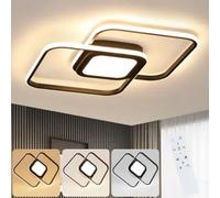 ZMH LED Plafonnier Noir Variable Métal avec télécommande pour salon chambre enfants cuisine couloir 48W CRI>80, Protection des yeux, Pas de scintillement Angulaire