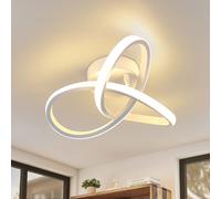 ZMH LED Plafonnier Salon Blanc Chaud Plafonnier 25.5CM 17W Moderne Blanc Géométrie Design Lampe pour Chambre Entrée Couloir Cuisine