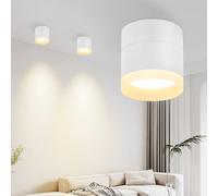 ZMH LED Spot à monter blanc Spot à monter - rond spot de plafond 5W Spot à monter GX53 blanc chaud plat spot à monter au plafond 3000K Petit plafonnier acrylique pour couloir salon chambre à coucher c
