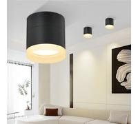 ZMH LED Spot à monter en surface noir Spot à monter en surface - rond Spot de plafond 3000K blanc chaud plat GX53 Spot à monter en surface 5W acrylique petit spot de plafond en saillie Spot de plafond