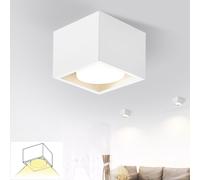 ZMH LED Spot de plafond blanc Spot apparent blanc chaud GX53 5W Spot de plafond pivotant angulaire Spot apparent pour cuisine salon salle à manger couloir couloir