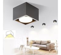 ZMH LED Spot de plafond noir Spot apparent blanc chaud GX53 5W Spot de plafond pivotant angulaire Spot apparent pour cuisine salon salle à manger couloir couloir
