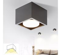 ZMH LED Spot de plafond noir Spot apparent blanc chaud GX53 5W Spot de plafond pivotant angulaire Spot apparent pour cuisine salon salle à manger couloir couloir sans ampoule