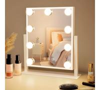 ZMH Miroir de maquillage avec éclairage Hollywood Vanity Mirror avec 9 LED Petit miroir cosmétique avec lumière Rotation 360° Miroir de table 3 modes Miroir de maquillage Touch Miroir Hollywood à inte