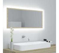 ZMH Miroir de salle de bain LED Chêne Sonoma 100x8,5x37 cm Acrylique