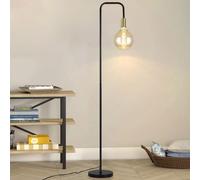 ZMH Noir Lampadaire Vintage - Rétro e27 Lampe de salon sur pied avec interrupteur à pied Lampe industrielle sur pied Gold Design Lampe de salon pour chambre à coucher bureau etc(sans ampoules)
