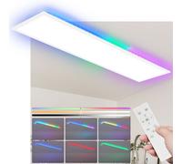 ZMH Panneau LED 120x30 Plafonnier Panneau de plafond Dimmable long RGB Backlight Lampe lumière du jour plate bureau avec télécommande Lampe de bureau 36W Plafonnier cuisine pour atelier couloir cuisin