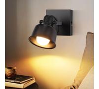 ZMH Plafonnier 1 flamme Noir Applique Vintage Orientable 350° Applique MAX.40W Spotlight E14 Douille Rétro Lampe de cuisine pour salon chambre bureau (sans ampoule)