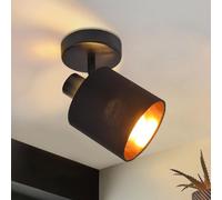 ZMH Plafonnier 1 flamme Noir, Spot de plafond vintage Spot mural orientable 350° E14 pour cuisine couloir salon chambre à coucher