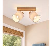 ZMH Plafonnier à 2 flammes Noir - Spot de plafond Vintage LED Spot mural orientable 350° E14 (sans ampoules)