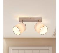 ZMH Plafonnier à 2 flammes, plafonnier nickel, spot de plafond vintage, spot mural LED orientable 350° E14 (sans ampoules)