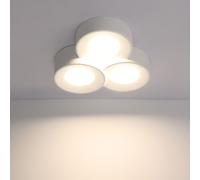 ZMH Plafonnier apparent Spot apparent blanc Spot apparent rond Plafonnier couloir Moderne Spot de plafond 3 flammes GX53 Max.10W Spot de plafond Plafonnier apparent pour cuisine salle à manger Sans am