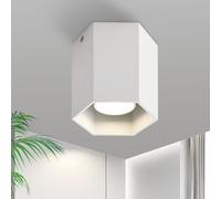 ZMH Plafonnier Blanc 1 flamme GU10 Spot de plafond LED Spot à monter Spots de plafond Spots à monter Moderne Rond Spot à monter pour cuisine Salon Salle à manger