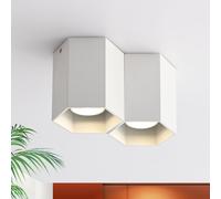 ZMH Plafonnier Blanc 2 flammes GU10 Spots de plafond LED Spot à monter Spots de plafond Spots à monter Moderne Rond Spot à monter pour cuisine Salon Salle à manger