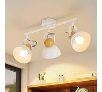 ZMH Plafonnier Blanc Vintage - 3 Ampoules Spots de Plafond Rétro E27 Lampe de Cuisine Pivotante à 350° Plafonnier Intérieur Industriel en Métal pour Cuisine Couloir Entrée Salon Chambre