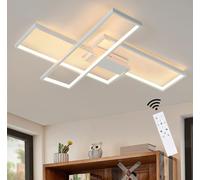 ZMH Plafonnier LED à intensité variable Moderne Lampe de salon Plafonnier blanc 65W Géométrique Applique murale Eclairage multifonctionnel pour salon, chambre, bureau, couloir et balcon, 65x47x7.5CM