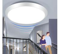 ZMH Plafonnier LED avec détecteur de mouvement Plafonnier blanc 15W blanc neutre Lampe de couloir IP44 15W 30cm pour salle de bain garage atelier salle de bain cuisine hôtel