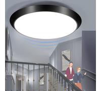 ZMH Plafonnier LED Blanc avec détecteur de mouvement Plafonnier 15W Blanc neutre Lampe de couloir IP44 15W 30cm pour salle de bain garage atelier salle de bain cuisines hôtel