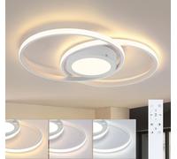 ZMH Plafonnier LED Blanc Dimmable avec télécommande 48 W Rond 47.4CM pour salon chambre enfants cuisine couloir Protection des yeux Sans scintillement