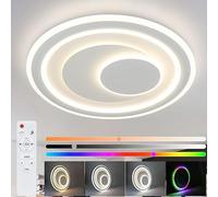 ZMH Plafonnier LED Blanc Dimmar avec télécommande RGB Acrylique Moderne Rond 50 cm 90W
