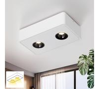 ZMH Plafonnier LED Blanc Spot de plafond apparent à 2 flammes Spot de plafond blanc chaud Spot angulaire 11W pour cuisine salon salle à manger couloir couloir