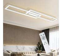 ZMH Plafonnier LED Blanc Variable avec télécommande Moderne Chambre à coucher Plafonnier Géométrique 50W pour salon cuisine couloir bureau Plafonnier