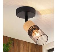 ZMH Plafonnier LED en bois Spots : E14 Plafonnier Spots 1 flamme 350°Pivotant Vintage Lampe de cuisine Industrielle pour salon Sans ampoules