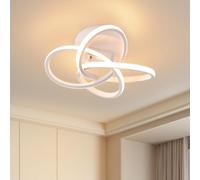 ZMH Plafonnier LED Lampe de couloir 28W 3000K Blanc chaud Moderne Chambre à coucher Plafonnier Salon Fleur à quatre pétales Plafonniers Blancs Lampe de cuisine