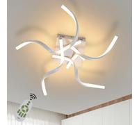 ZMH Plafonnier LED Lampe de salon Blanc Plafonnier Dimmable 48W 65CM Ondulé Design Moderne Lampe de chambre à coucher Lampe de cuisine avec télécommande Eclairage intérieur Plafonnier Lampe de bureau