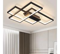 ZMH Plafonnier LED Noir Blanc Chaud Plafonnier Géométrique Applique Multifonctionnelle Plafonnier 35W pour Salon Chambre à coucher