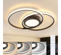 ZMH Plafonnier LED Noir Dimmable avec télécommande 48 W Rond 47.4CM pour salon chambre enfants cuisine couloir Protection des yeux Sans scintillement