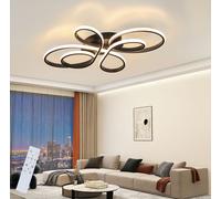 ZMH Plafonnier LED noir dimmable avec télécommande 65W 66CM luminaire créatif moderne pour salon chambre salle à manger bureau