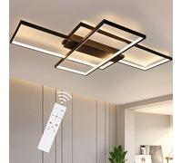 ZMH Plafonnier LED Noir Dimmable Moderne Plafonnier 88W Géométrique Salon Chambre Lampe