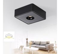 ZMH Plafonnier LED Noir Spot de plafond apparent avec 1 flamme Spot de plafond blanc chaud Angle 7W pour cuisine salon salle à manger couloir couloir